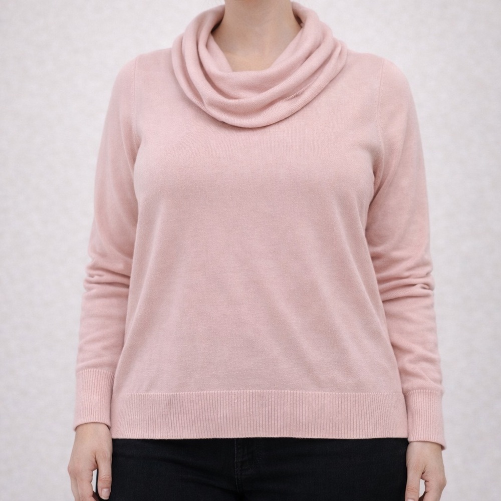 Alessa W Collection Sweater Womens 14 Pink Cowl Neck Juliette Sleeve Miinimalist